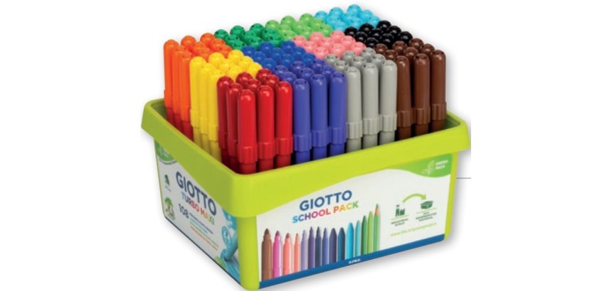 Giotto Turbo Maxi felt pen Black, Blue, Brown, Green, Grey, Light Blue, Orange, Pink, Red, Violet, Yellow 108 pc(s)