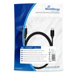 MediaRange MRCS182 USB Cable USB 3.2 Gen 1 (3.1 Gen 1) 1.8 m USB A USB C 5 Gbit/s Black