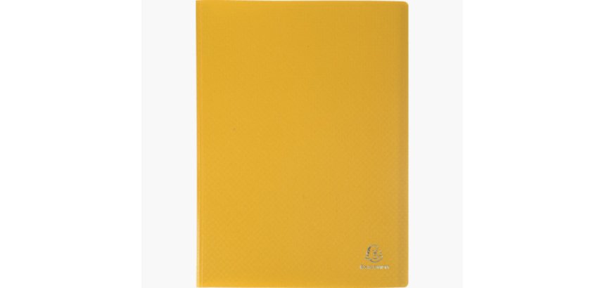 Protege documents exacompta a4 couverture polypro souple  mate 40 vues grainees anti    reflet coloris jaune