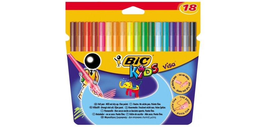 Bic kids visa color xl coloriage encre lavab le corpslarge pointe extra -large     bloquée couleur noir