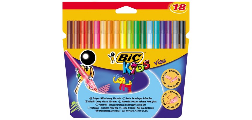 Bic kids visa color xl coloriage encre lavab le corpslarge pointe extra -large     bloquée couleur noir