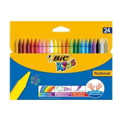 Pastelli colorati Plastidecor - plastica - colori assortiti - Bic - astuccio 24 colori