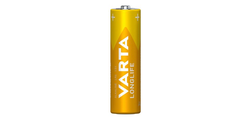 Varta Longlife, Batteria Alcalina, AA, Mignon LR6, 1.5V, Blister da 4, Made in Germany