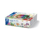 Crayon couleur staedtler noris 187 triangulaire wopex  l175mm 144un coloris assortis + 3 taille-crayons offerts