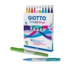 Pochette feutres turbo soft brush giotto pointe pinceau   10 unites coloris assortis