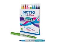 Pochette feutres turbo soft brush giotto pointe pinceau   10 unites coloris assortis