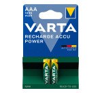 Varta Recharge Accu Power AAA 1000 mAh Blister da 2 (Batteria NiMH Accu Precaricata, Micro, ricaricabile, pronta all'uso)
