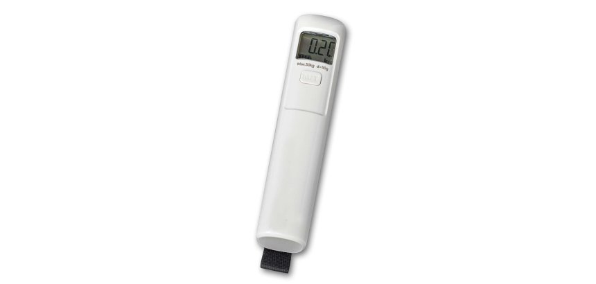 Pese-bagage maul trek capacite charge 50kg boucle   solide crochet inox grand     ecran lcd coloris blanc