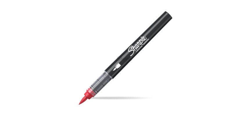 Marqueur sharpie creatif pointe pinceau trait min      1,2mm encre acrylique coloris rouge