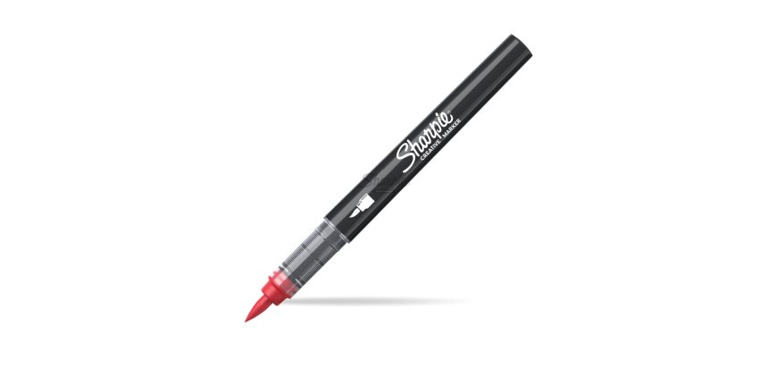 Marqueur sharpie creatif pointe pinceau trait min      1,2mm encre acrylique coloris rouge