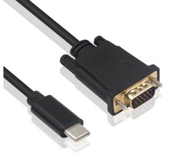 DLH DY-TU4744 câble vidéo et adaptateur 1,8 m USB Type-C VGA (D-Sub) Noir