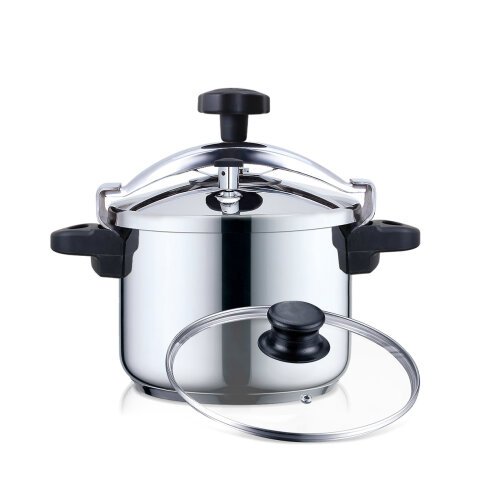 Haeger PC-6SS.014A olla a presión 6 L Negro, Acero inoxidable