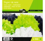 PAPIER SOIE, Paquet de 500 feuilles 18g/m2 au format 16x16cm - Assortiment