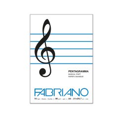 Fabriano ?Music Book quaderno per scrivere A4 16 fogli Bianco