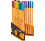 Stylo-feutre stabilo point 88 color parade pointe fine      0,4mm coloris assortis pack   de 20