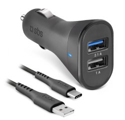 SBS Chargeur allume cigare USB x2