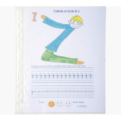 Sachet de 10 pochettes perforées polypropylène grainé format écolier - 17x22cm - Cristal