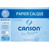 Papier calque canson crayon encre dessin industriel 70/75g a4 297x210mm pochette 12f