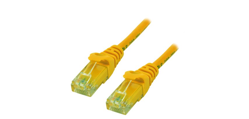MCL 5m Cat6a U/UTP câble de réseau Jaune U/UTP (UTP) Rond