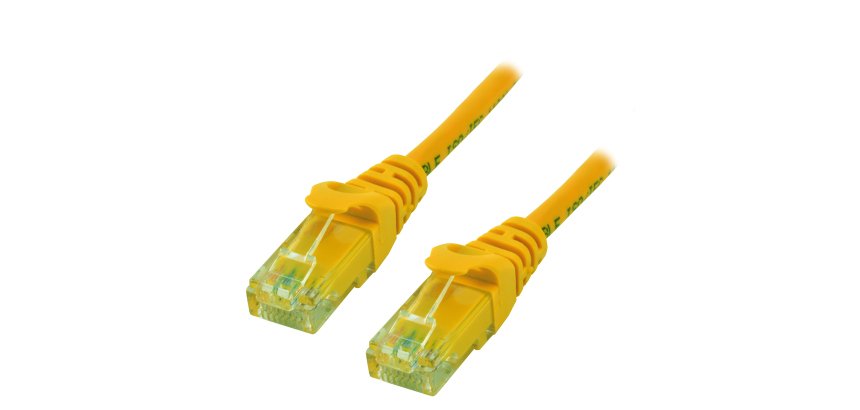 MCL 5m Cat6a U/UTP câble de réseau Jaune U/UTP (UTP) Rond