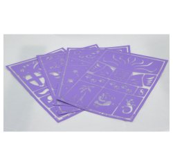 Pochoir maquillage oz international grim'tout set n.1 motifs papillon pirate conte de fée et jungle