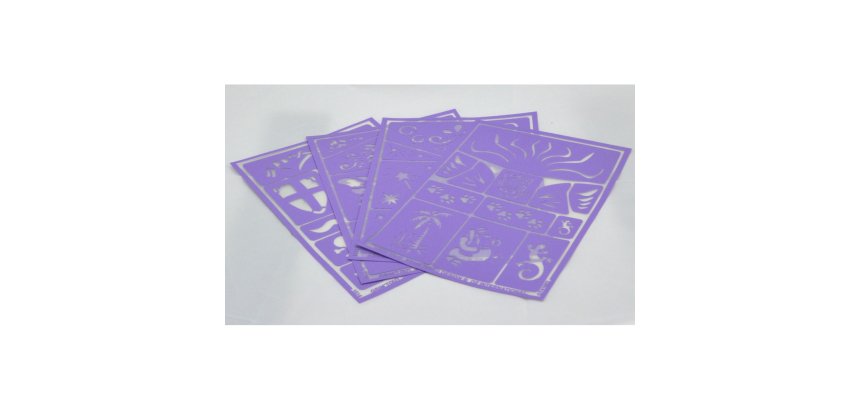 Pochoir maquillage oz international grim'tout set n.1 motifs papillon pirate conte de fée et jungle