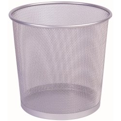 Corbeille à papier q-connect maille métallique 13l 265mm diamètre hauteur 280mm coloris argent