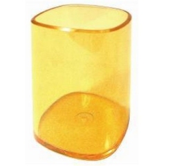 Portapenne a bicchiere - 6,5 x 6,5 x 9,5 cm - trasparente arancio - Arda