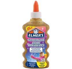 Colle liquide pailletee elmers lavable adapte aux enfants   pour fabrication slime -       flacon 177ml coloris or