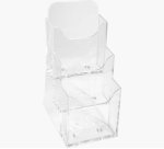 Distributeur de prospectus 3 compartiments DL (10X21cm) - Cristal