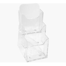 Distributeur de prospectus 3 compartiments DL (10X21cm) - Cristal