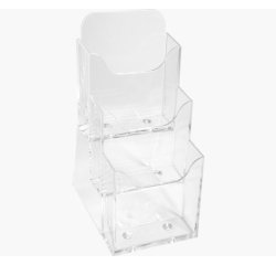 Distributeur de prospectus 3 compartiments DL (10X21cm) - Cristal
