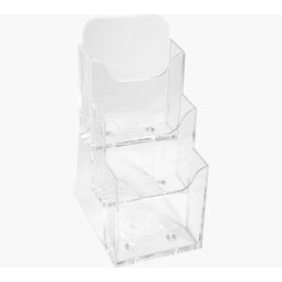 Distributeur de prospectus 3 compartiments DL (10X21cm) - Cristal