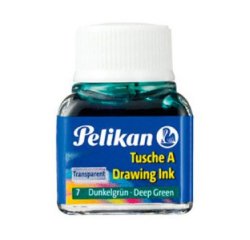 Encre de chine pelikan tire-lignes plumes dessinateur pinceaux couleur vert foncé flacon 10ml