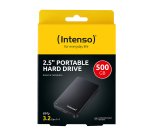 Intenso Portable Hard Drive (2.5 inch), 500 GB, 5400 RPM, 8 MB Cache, USB 3.0, certified refurbished, black