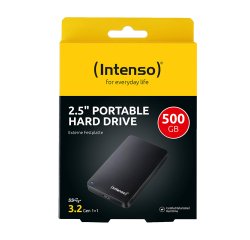 Intenso Disco rigido esterno (2,5 pollici), 500 GB, 5400 giri/min, 8 MB cache, USB 3.0, ricondizionato certificato, nero