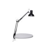Luminaire bureau maulstudy surpince tete et bras metal      hauteur 44cm bras 35cm tete   diam. 17cm coloris noir