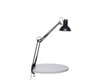 Luminaire bureau maulstudy surpince tete et bras metal      hauteur 44cm bras 35cm tete   diam. 17cm coloris noir