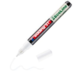 Marqueur edding 51 ecoline peinture base eau pointe      ogive 1/2mm coloris blanc