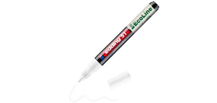 Marqueur edding 51 ecoline peinture base eau pointe      ogive 1/2mm coloris blanc