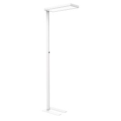 Lampadaire led mauljura intensite reglable tete et    socle aluminium hauteur 195cm coloris blanc