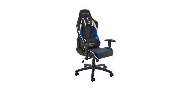 X Rocker 5124601 Gaming-Stuhl Sessel für Videospiele Gepolsterter Stuhl Schwarz, Blau
