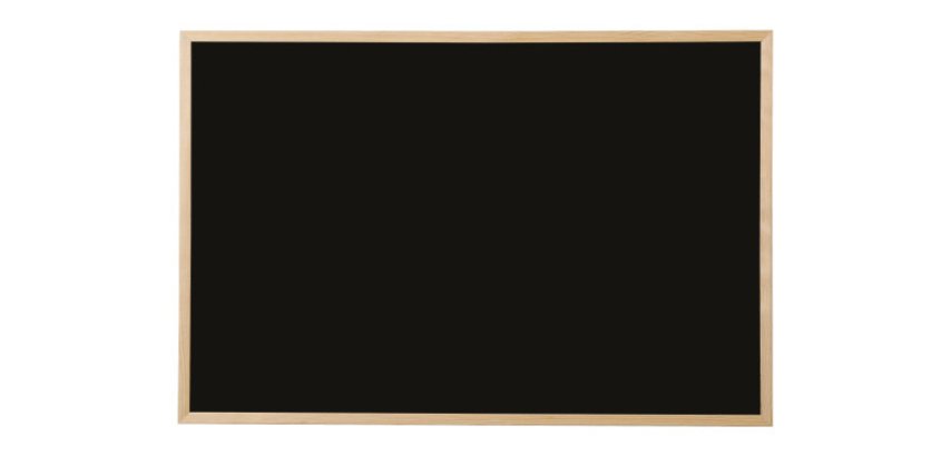 Tableau noir, bois naturel, 600 x 400 mm, noir