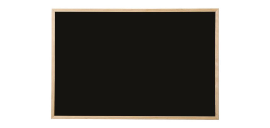 Tableau noir, bois naturel, 600 x 400 mm, noir