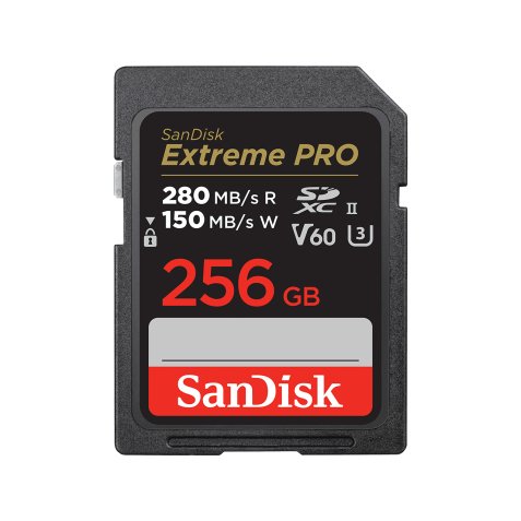 Carte mémoire SD Sandisk Extreme Pro 256 Go, 280/100MB/s,V60,C10,UHS-II,U3