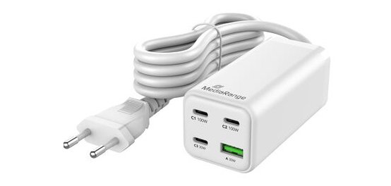 MediaRange MRMA124 mobile device charger Laptop, Smartphone, Tablet White Mains Fast charging Indoor