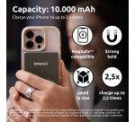 Intenso MW10000 Magnetic Power Bank 10000 mAh – MagSafe Compatible, 15W Wireless Charging, 20W USB-C PD, For iPhone & Android – Tested in Germany – Grey