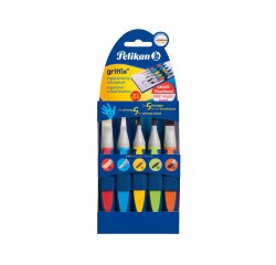 Pinceau pelikan griffix coloris et tailles assortis   blister 5 unites