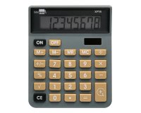 Calculadora liderpapel sobremesa xf18 8 digitos solar y pilas color gris 127x105x24 mm