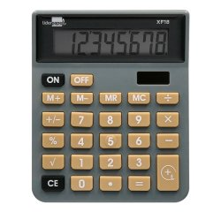 Calculadora liderpapel sobremesa xf18 8 digitos solar y pilas color gris 127x105x24 mm
